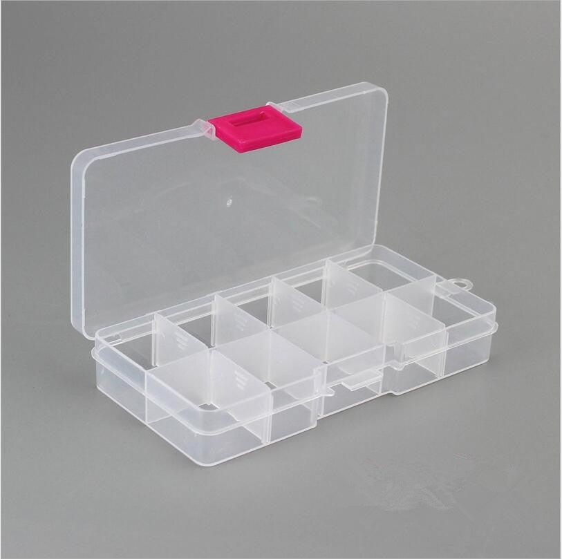 10 Slots Adjustable Plastic Jewelry Box Storage Case Craft Jewelry Organizer Beads Jewelry Making Jewelry Organizer Adjustable Storage Box Plastic Compartments Organizer for Jewelry