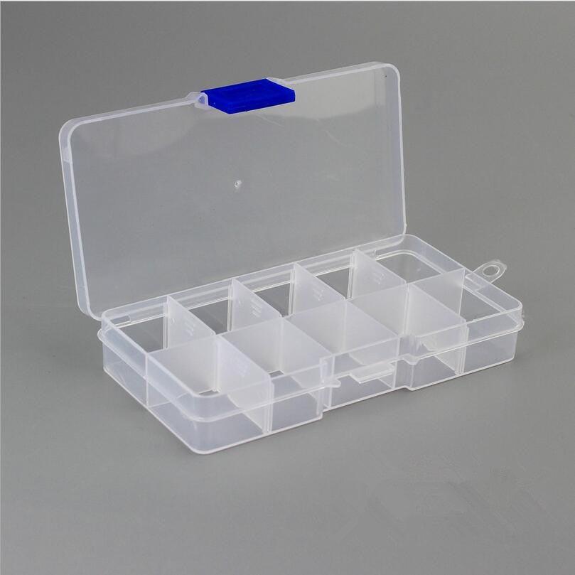 10 Slots Adjustable Plastic Jewelry Box Storage Case Craft Jewelry Organizer Beads Jewelry Making Jewelry Organizer Adjustable Storage Box Plastic Compartments Organizer for Jewelry