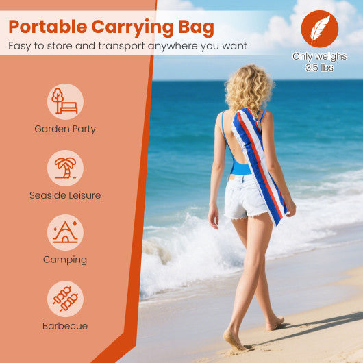 6.5 Feet Beach Umbrella with UPF50+ Sun Protection and Push Button Tilt-Colorful