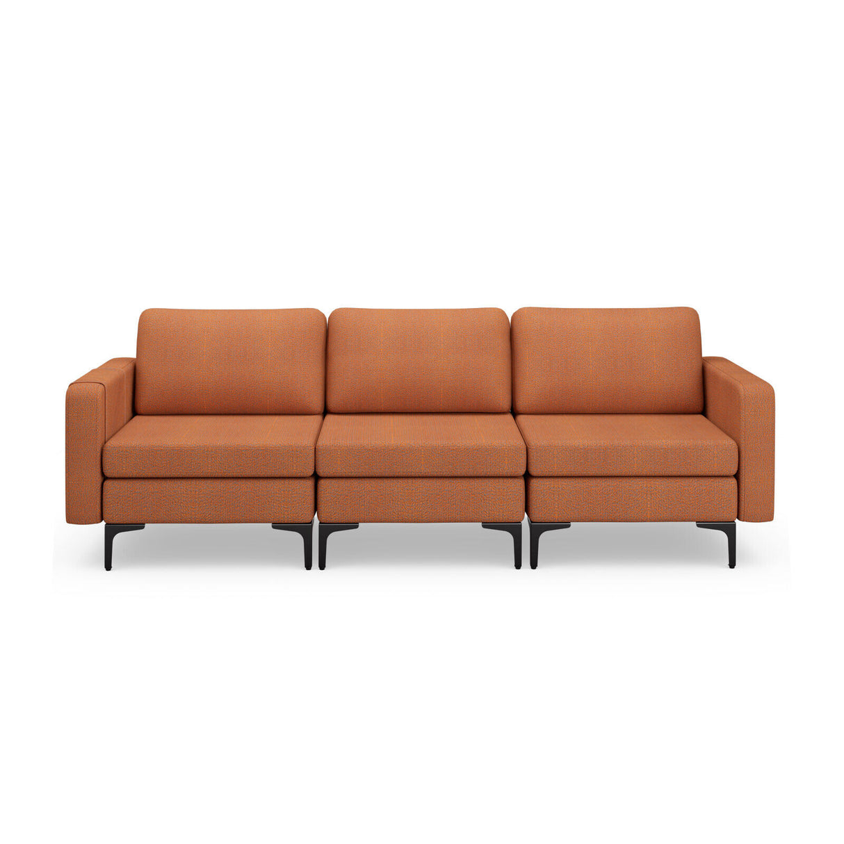 1/2/3/4-Seat Convertible Sectional Sofa with Reversible Ottoman-3-Seat