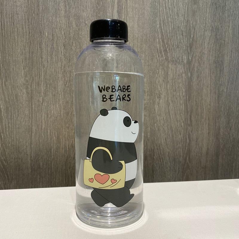 1000ml Water Bottles Cute Panda Bear Cup With Straw Transparent Cartoon Water Bottle Drinkware Frosted Cup Leak-proof Plastic Straw Cartoon Frosted Leak Proof Panda Bear Pattern Transparent Water Cup Sports Drink Water Bottle