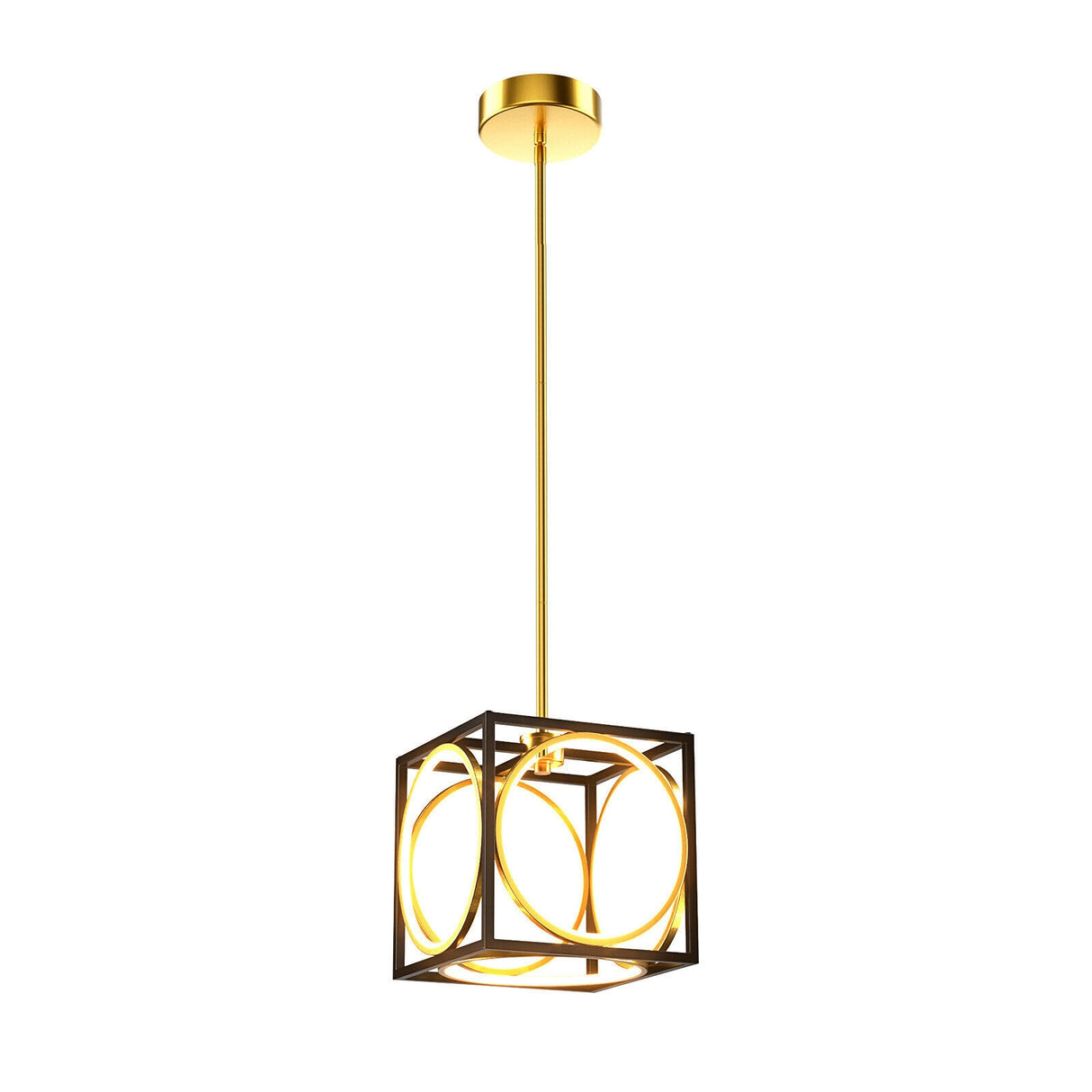 Modern LED Pendant Light with 42 Inches Adjustable Suspender-Black
