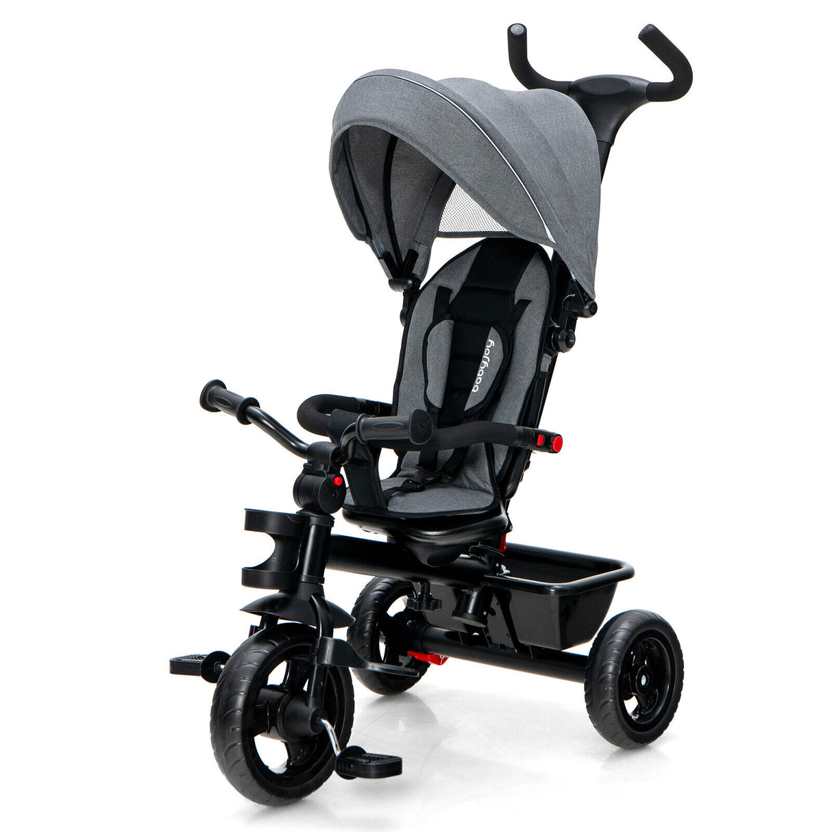 4-in-1 Baby Tricycle Toddler Trike with Convertible Seat-Blue