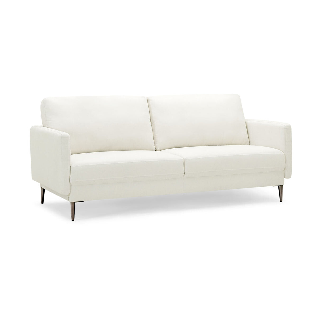 Modern Loveseat with Comfy Backrest Cushions-Gray