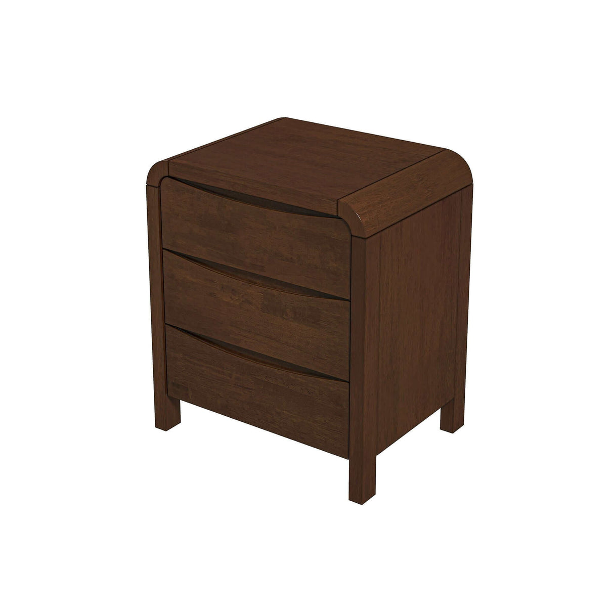 Lionel - Mid-Century Modern Nightstand 3 Drawer Bed Side Table - Brown by Couch.com