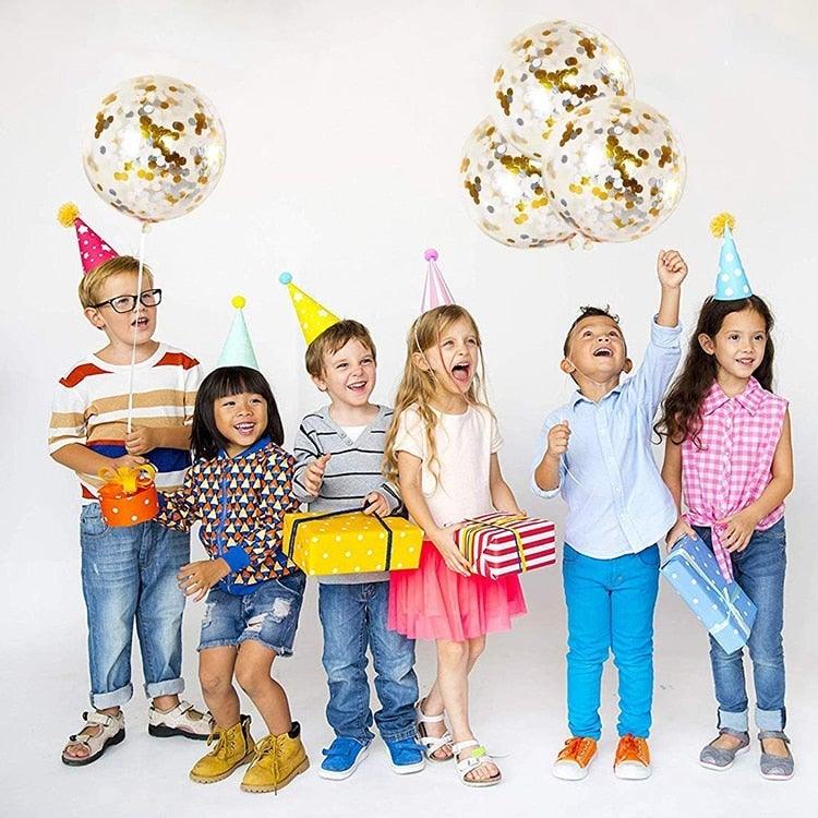 10/20 Star Metallic Confetti Latex Transparent 12inch Balloons For Baby Shower Birthday Party Wedding Decoration