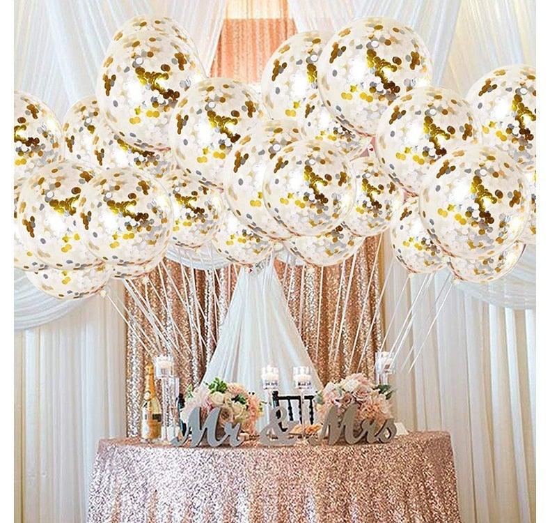 10/20 Star Metallic Confetti Latex Transparent 12inch Balloons For Baby Shower Birthday Party Wedding Decoration