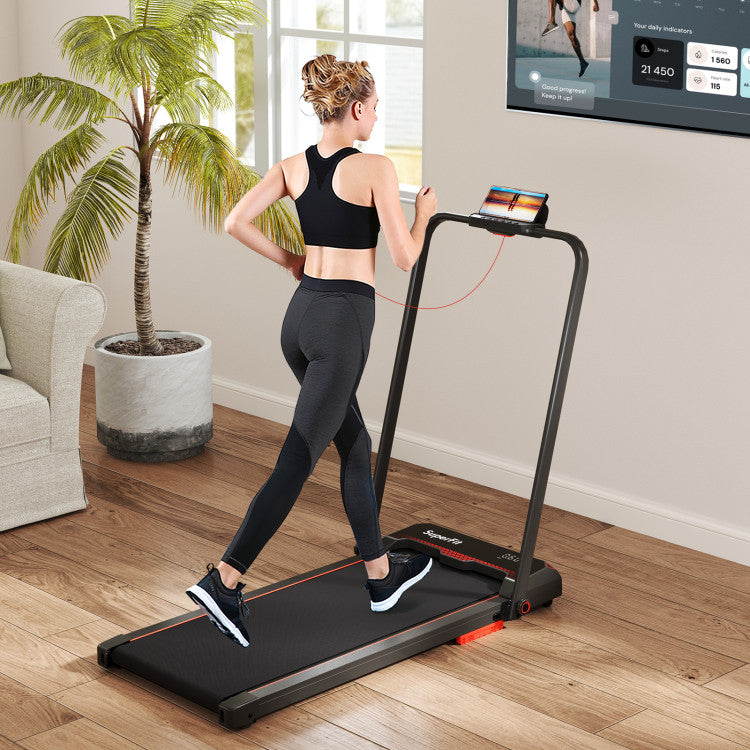 Home Fitness & Relaxation Set “ 3 in 1 Folding Treadmill and Modern Accent Chair