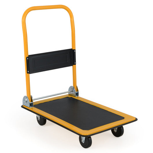 Platform Cart Dolly Foldable Warehouse Push Hand Truck-Black