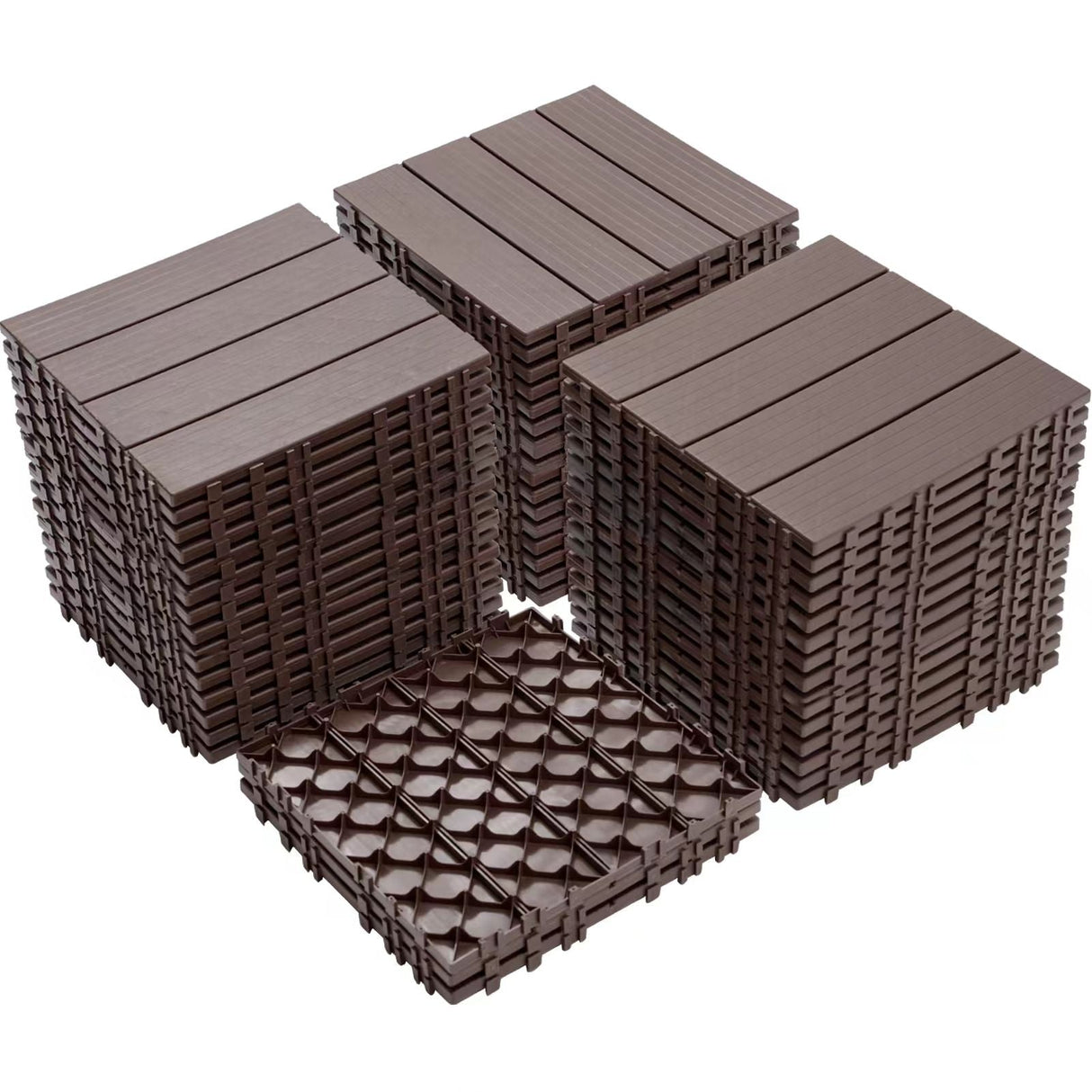 Plastic Interlocking Deck Tiles, Waterproof All Weather Use by Couch.com