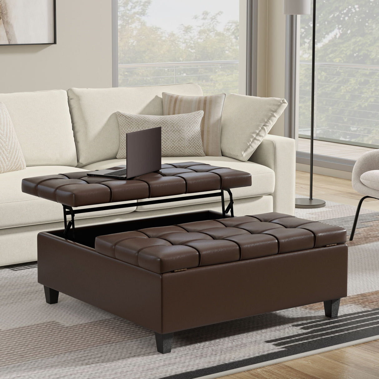 Harrison - Upholstered Coffee Table Storage Ottoman by Couch.com
