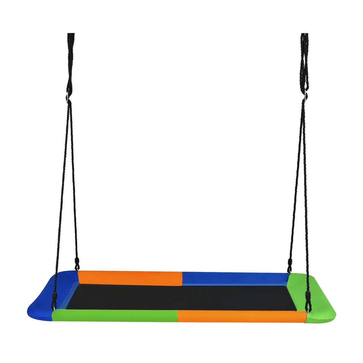 60 Inches Platform Tree Swing Outdoor with 2 Hanging Straps-Multicolor