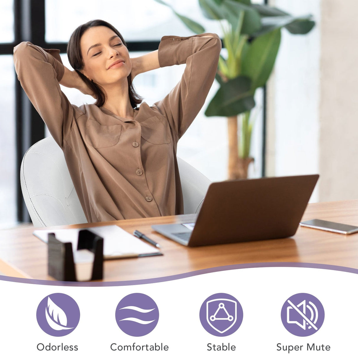 1 Piece Adjustable Modern Swivel Round Tufted-White by DirectDeals