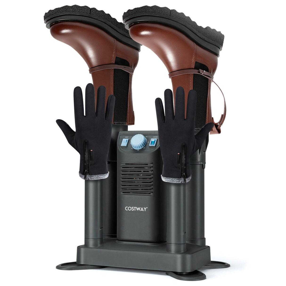 Electric Shoe Boot Dryer 4 Shoes with 180 Mins Timer Ozone Disinfection-Black