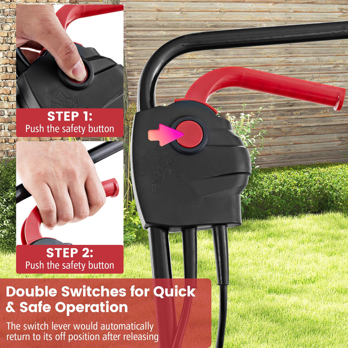 10 AMP 13 Inch Electric Corded Lawn Mower with Collection Box-Red by DirectDeals