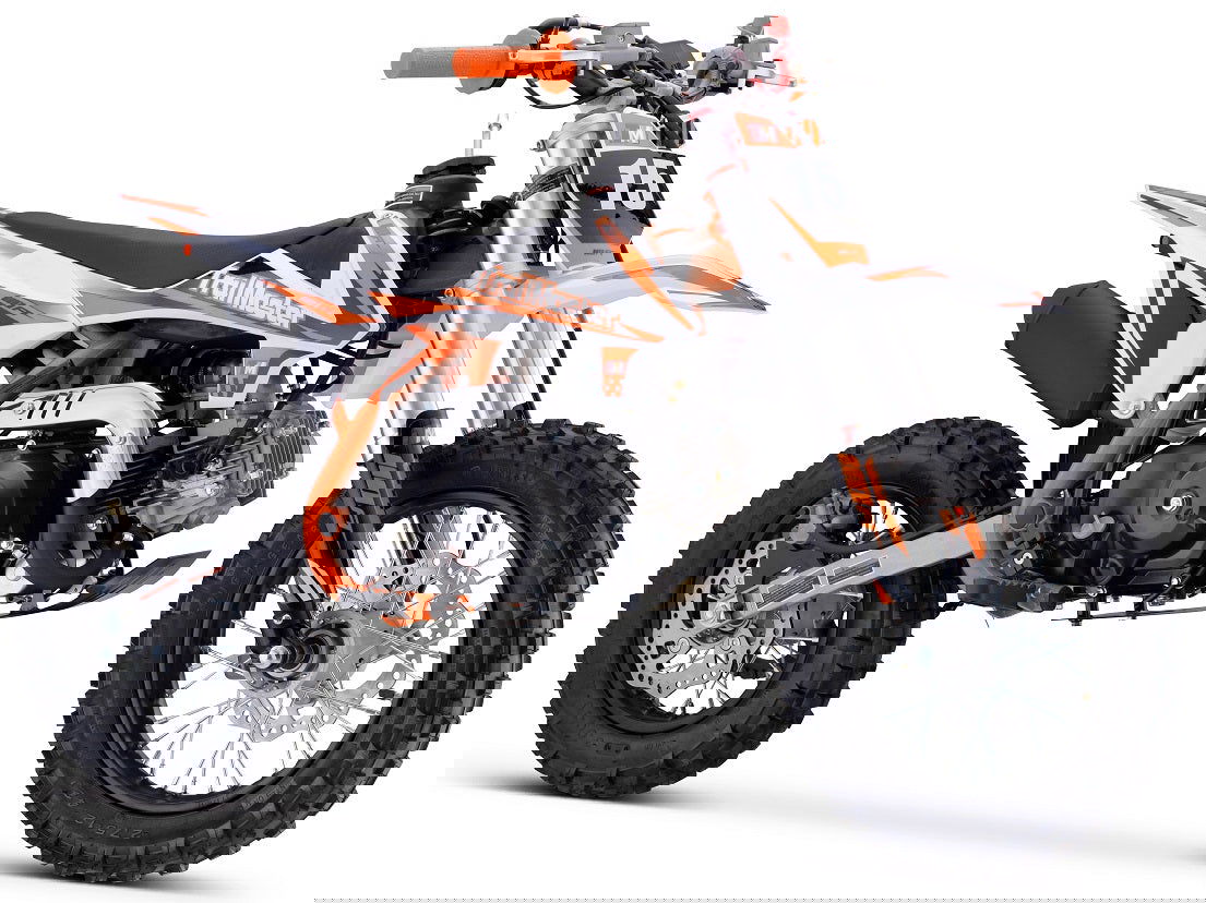 TrailMaster TM15 110cc Dirt Bike, 4-Speed Semi-Auto, Electric Start w/Kick backup, Dual Disc Brakes (12/10) Ages 8-12