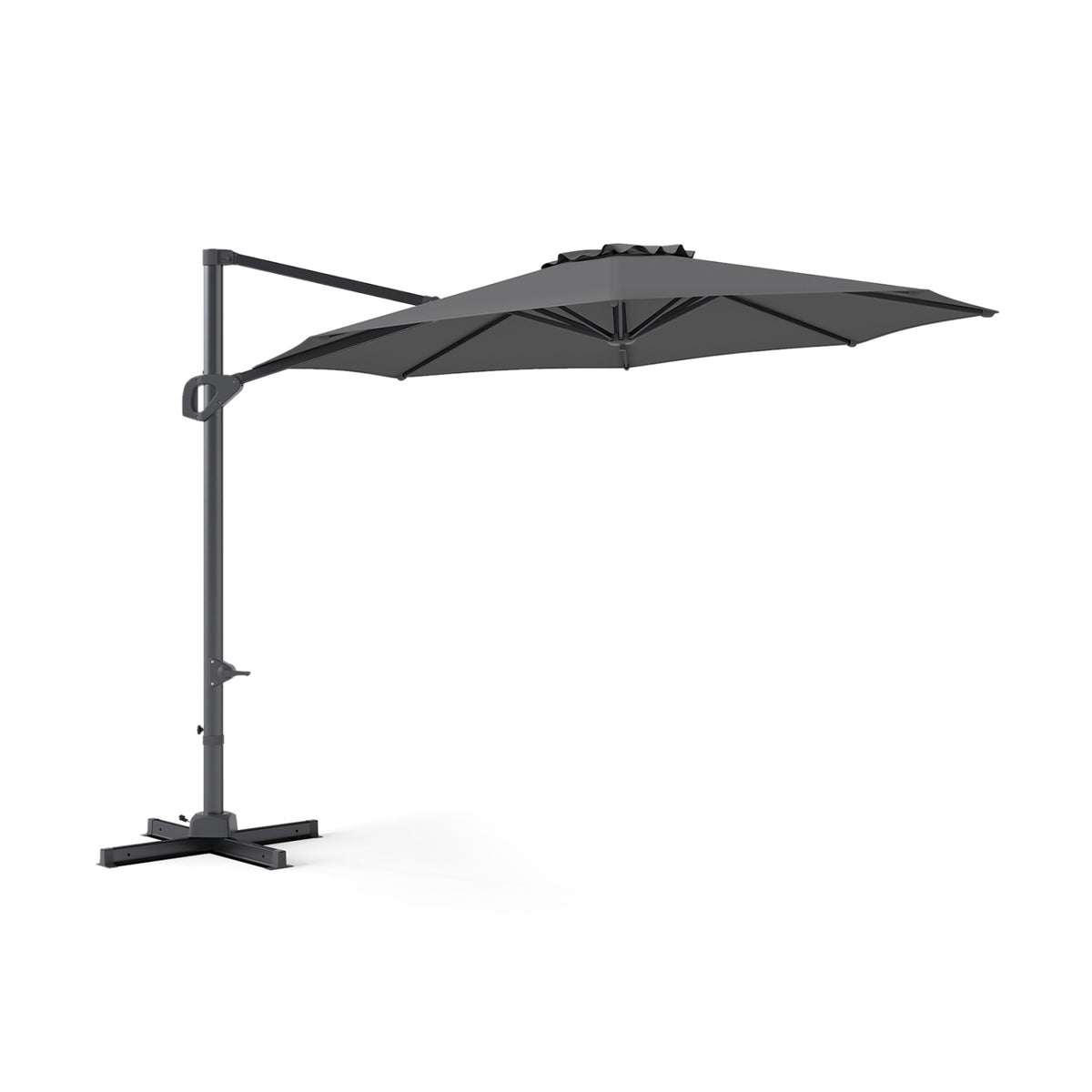 10 Feet Patio Cantilever Umbrella with Easy Tilt Adjustment-Gray