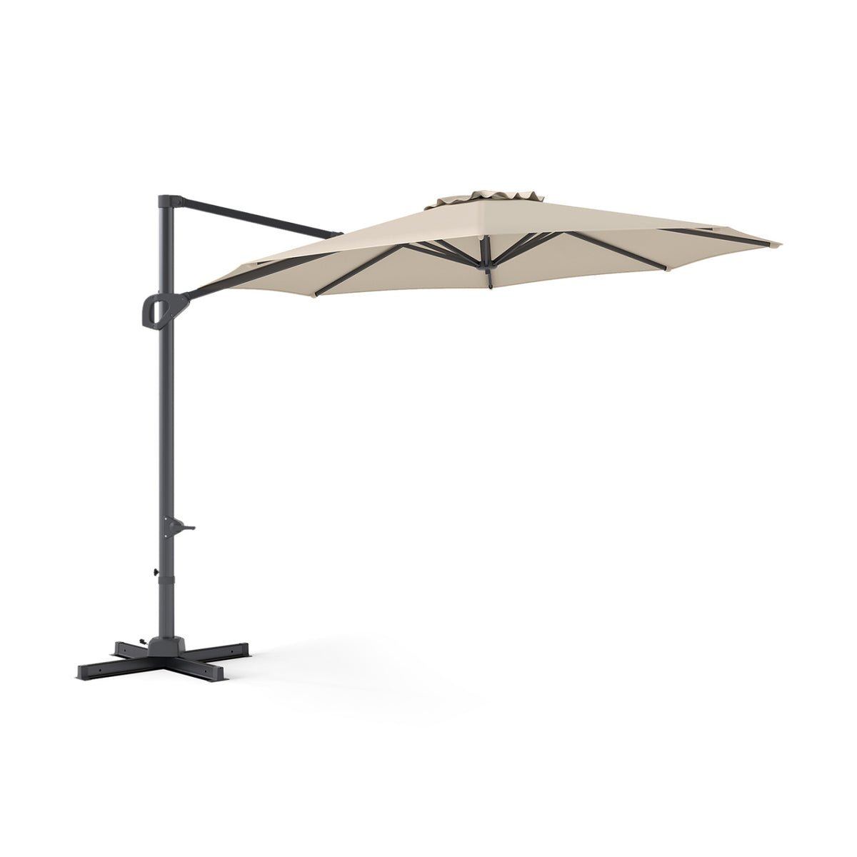 10 Feet Patio Cantilever Umbrella with Easy Tilt Adjustment-Beige