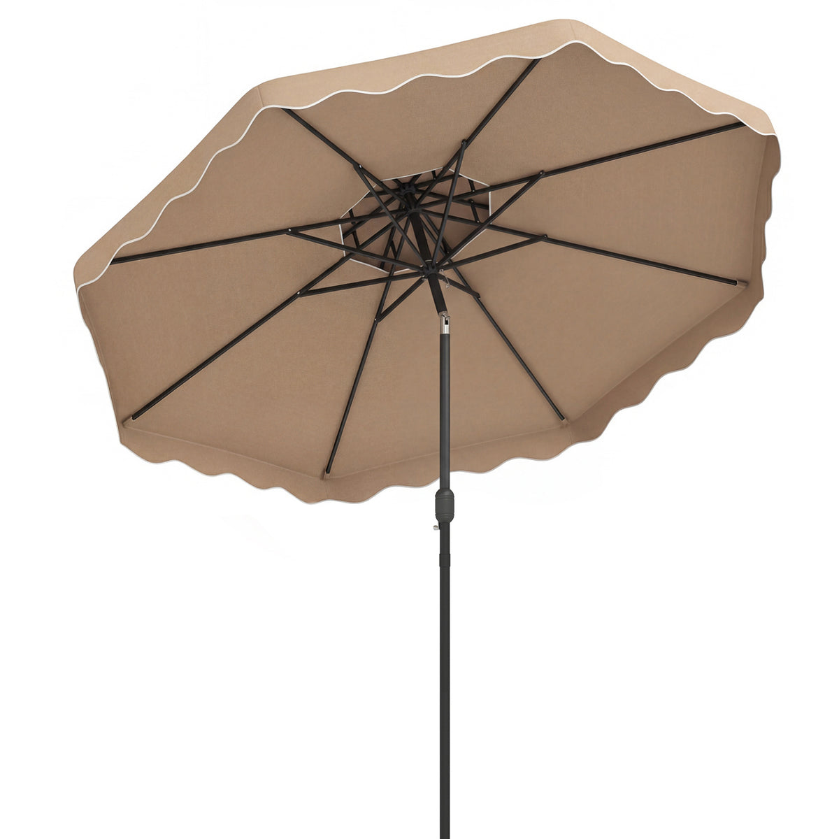 10 Feet Patio Umbrella with Push Button Tilt and Crank-Coffee