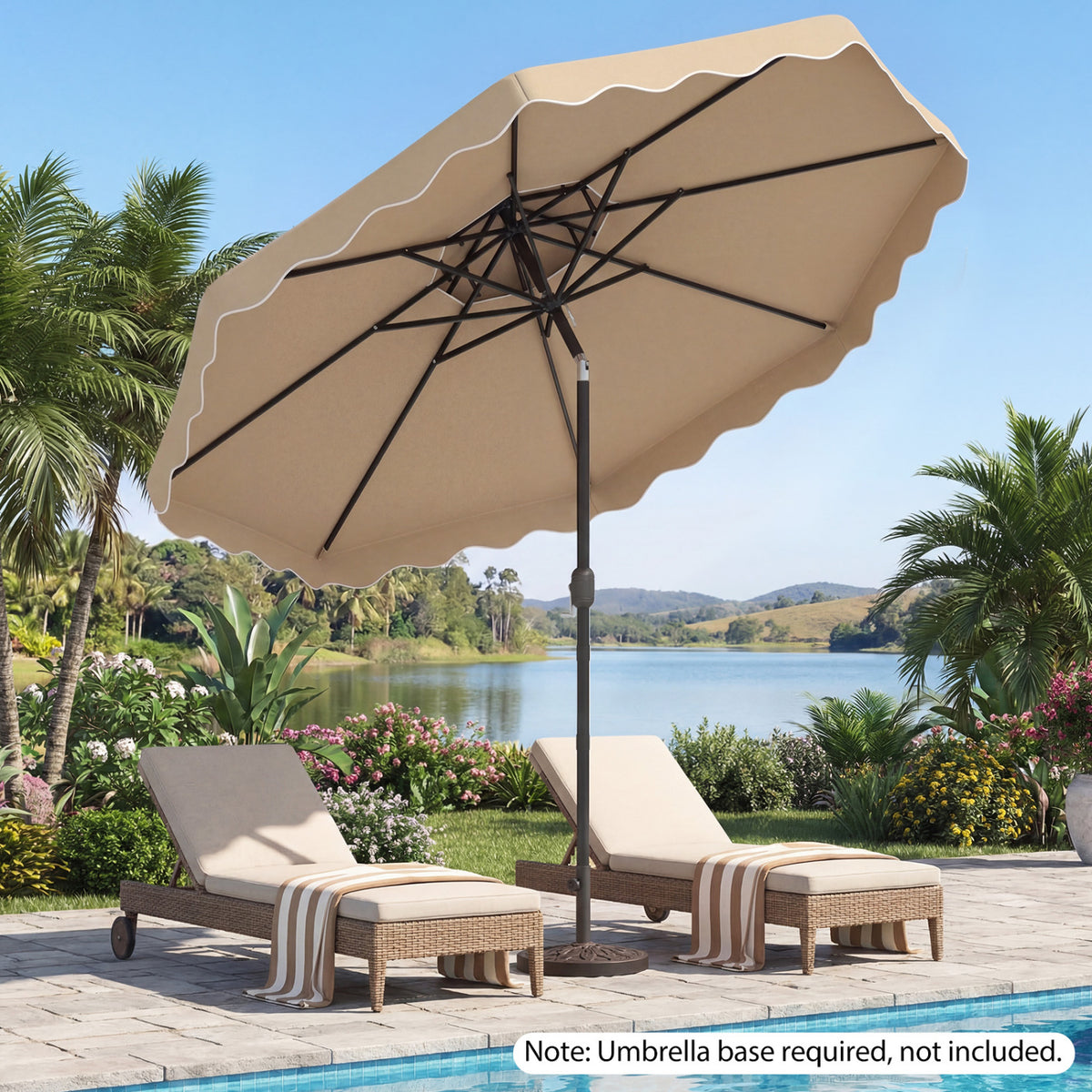 10 Feet Patio Umbrella with Push Button Tilt and Crank-Coffee