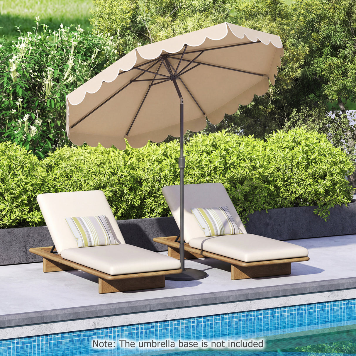 10 Feet Patio UmAbrella Outdoor Market Umbrella with Crank Tilt Adjustment-Beige