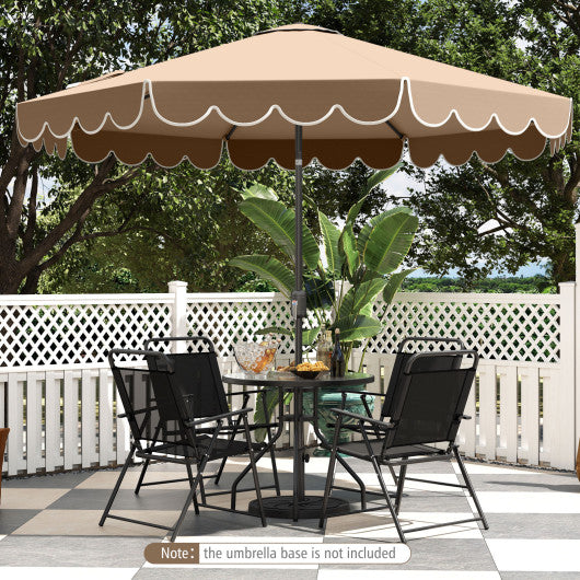 10 Feet Patio Umbrella Outdoor Market Umbrella with Crank Tilt Adjustment-Brown