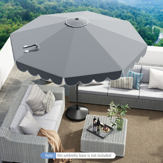 10 Feet Patio Umbrella Outdoor Market Umbrella with Crank Tilt Adjustment-Gray