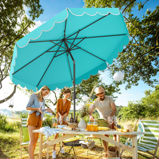 10 Feet Patio Umbrella Outdoor Market Umbrella with Crank Tilt Adjustment-Gray