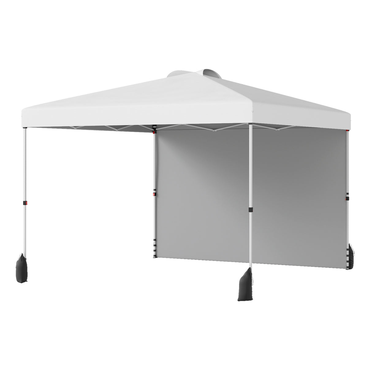 10 X 10 FT Pop up Canopy Tent with 1 Sidewall and Wheeled Bag-White