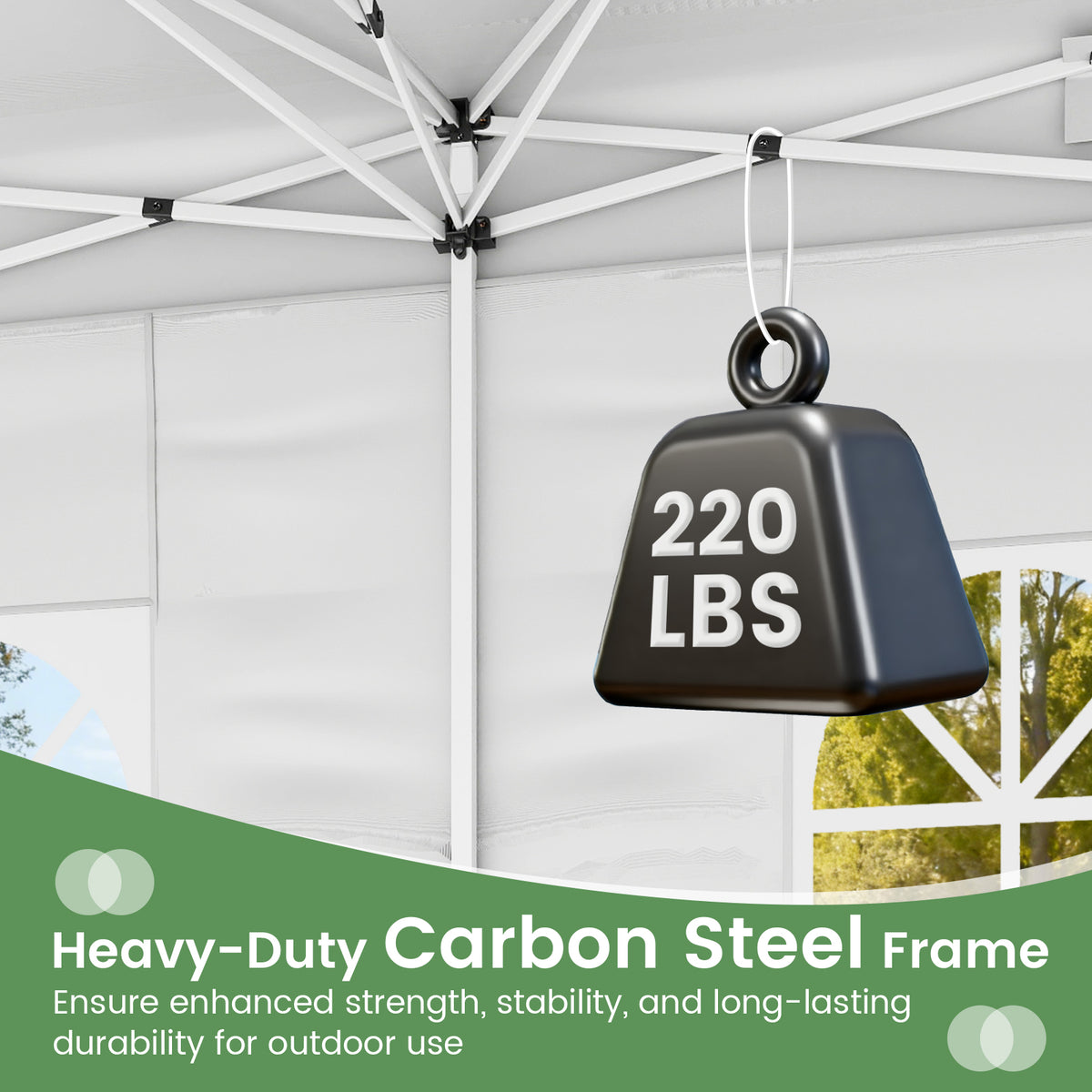 10 X 20 Feet Pop up Canopy Tent Instant Setup with 6 Sidewalls-White