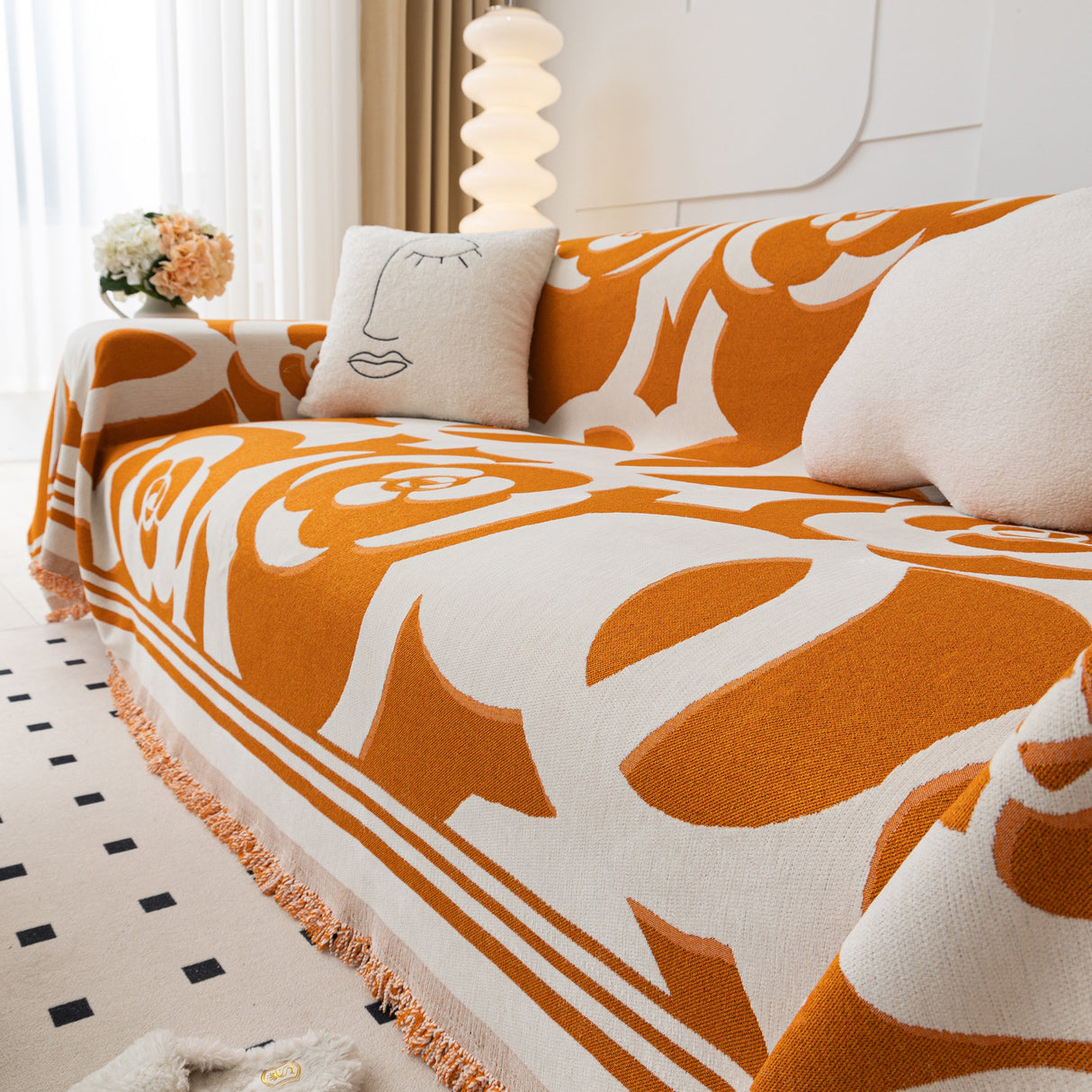 Chenille Sofa Cover Blanket, Couch Cover Blanket Throws for Couches Living Room Furniture Throw Covers