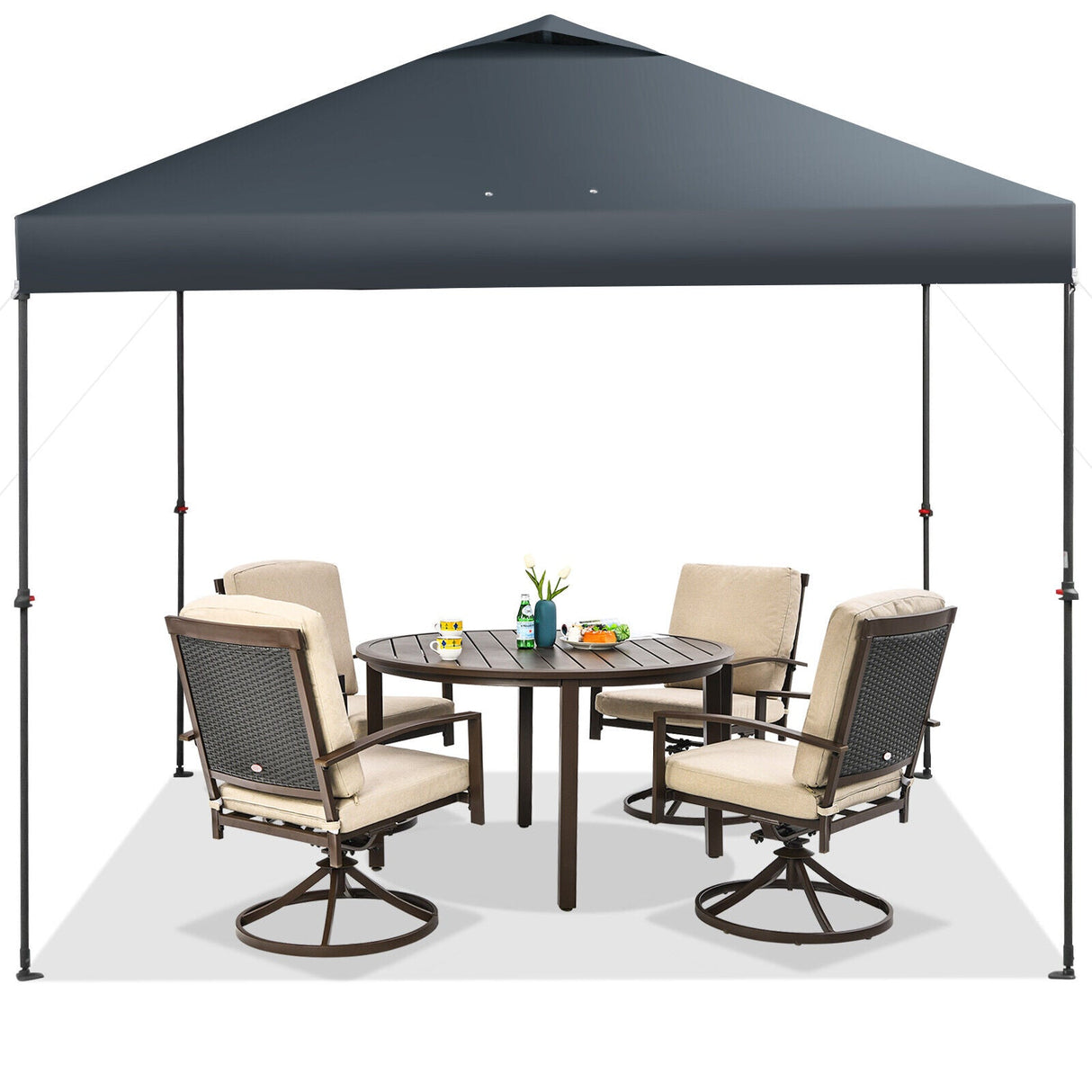 10 x 10 Feet Foldable Outdoor Instant Pop-up Canopy with Carry Bag-Gray by DirectDeals