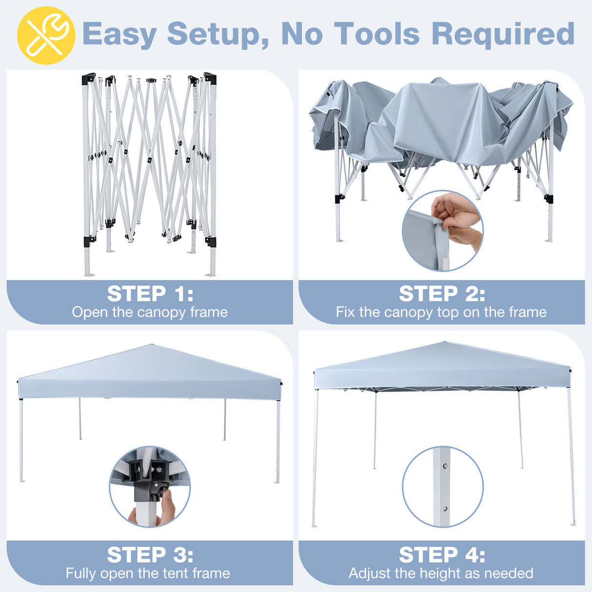 10 x 10 Feet Pop up Canopy Tent with Carrying Bag and 4 Sandbags-Gray