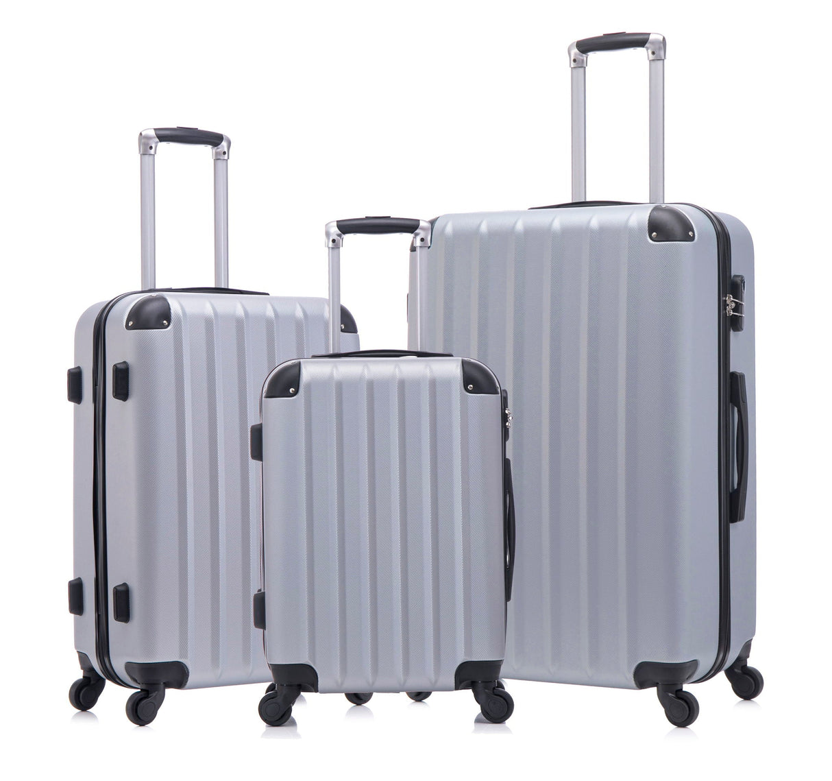 3 Piece Hard Luggage Set With Universal Wheels And Luggage Password Lock, 20 / 24 / 28" by Couch.com