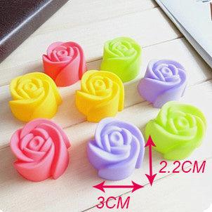 10pcs Rose Mold Food Grade Silicone Mini Cupcake Cake Tool Muffin Cookie Baking Molds Chocolate Soap Pastry Decorating Set Reusable And Non-stick Mini Size Silicone Baking Cups Muffin Cups Mini Cupcake Liners Mini Chocolate Holders