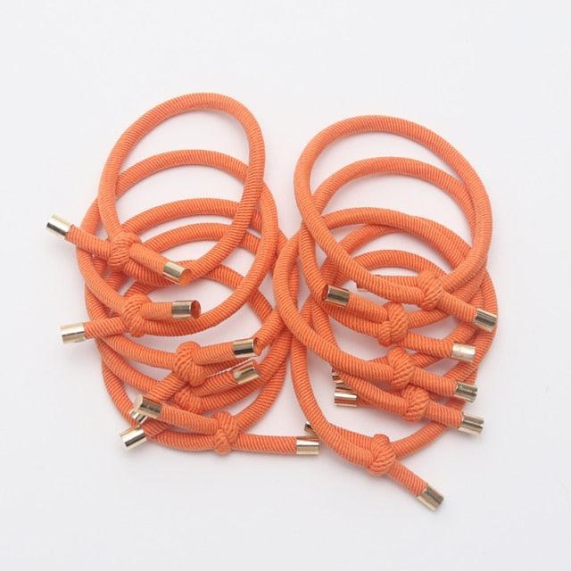 10PCS Women Elastic Hair Rubber Bands High Quality Girls Hair Bands Hair Scrunchies Gold Plated Hair Accessories Hair Gum Tie Gorgeous Hair Accessories For Women