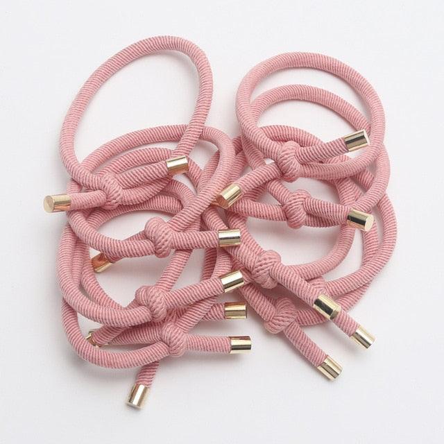 10PCS Women Elastic Hair Rubber Bands High Quality Girls Hair Bands Hair Scrunchies Gold Plated Hair Accessories Hair Gum Tie Gorgeous Hair Accessories For Women