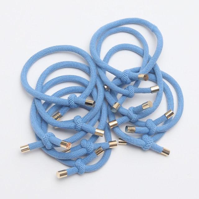 10PCS Women Elastic Hair Rubber Bands High Quality Girls Hair Bands Hair Scrunchies Gold Plated Hair Accessories Hair Gum Tie Gorgeous Hair Accessories For Women