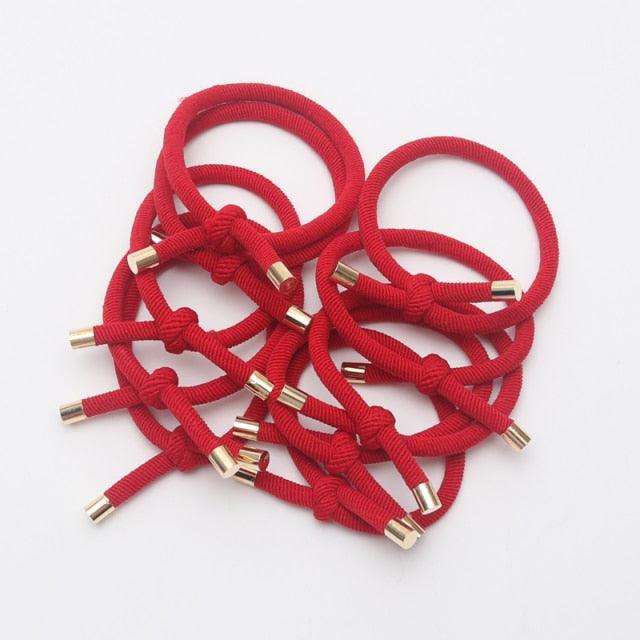 10PCS Women Elastic Hair Rubber Bands High Quality Girls Hair Bands Hair Scrunchies Gold Plated Hair Accessories Hair Gum Tie Gorgeous Hair Accessories For Women