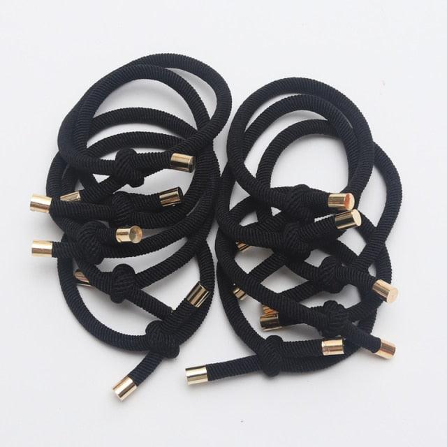 10PCS Women Elastic Hair Rubber Bands High Quality Girls Hair Bands Hair Scrunchies Gold Plated Hair Accessories Hair Gum Tie Gorgeous Hair Accessories For Women