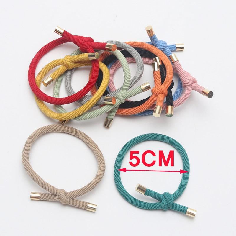 10PCS Women Elastic Hair Rubber Bands High Quality Girls Hair Bands Hair Scrunchies Gold Plated Hair Accessories Hair Gum Tie Gorgeous Hair Accessories For Women