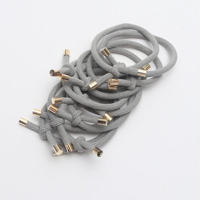 10PCS Women Elastic Hair Rubber Bands High Quality Girls Hair Bands Hair Scrunchies Gold Plated Hair Accessories Hair Gum Tie Gorgeous Hair Accessories For Women
