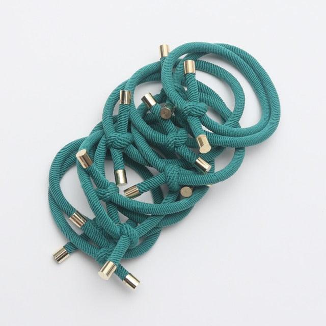 10PCS Women Elastic Hair Rubber Bands High Quality Girls Hair Bands Hair Scrunchies Gold Plated Hair Accessories Hair Gum Tie Gorgeous Hair Accessories For Women
