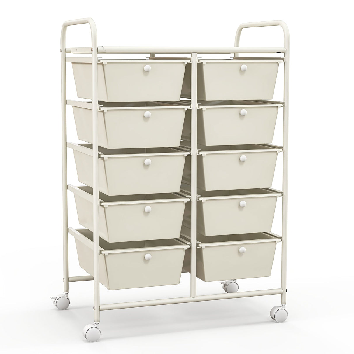 10-Drawer Rolling Storage Cart-White by DirectDeals