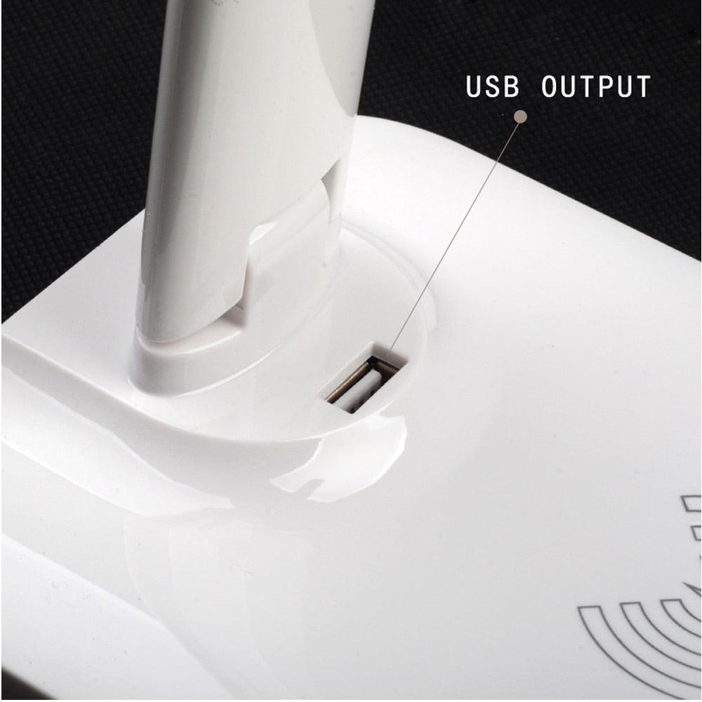 10W LED Desk Lamp with phone Wireless Charger, USB Charging Port, Dimmable Eye-Caring Office Lamp for Work, Folding Design Decorative Table Lamp Cute Study Lamps for Bedroom Décor