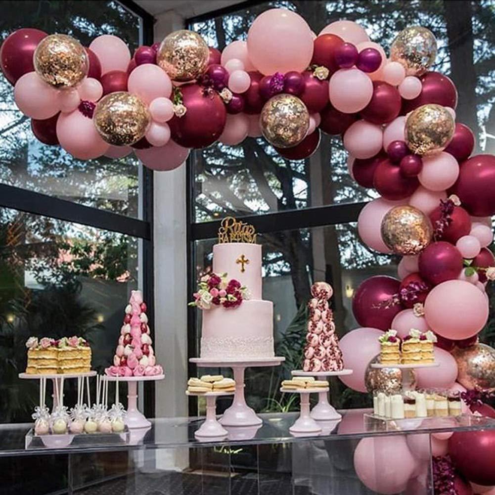 112 pcs Red Rose Gold Birthday Pink Latex Balloon Garland Arch Kit For Girls Wedding Party Decoration Baby Showers Girl Birthday Party Ballons Decoration for Girls