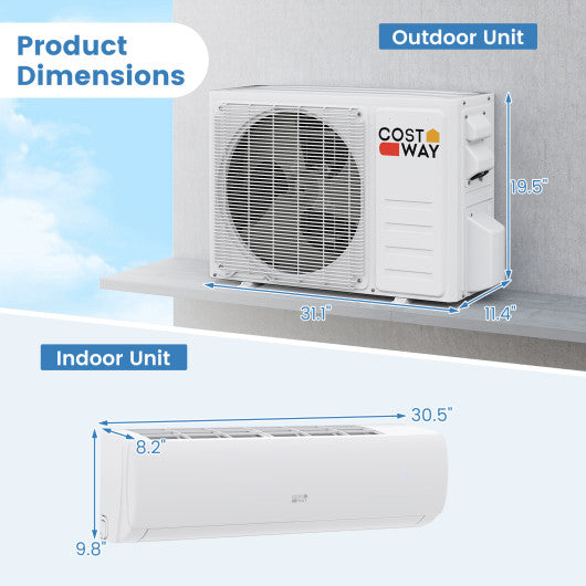 11500 BTU 115V Mini Split Air Conditioner and Heater Pump System Wifi Enabled