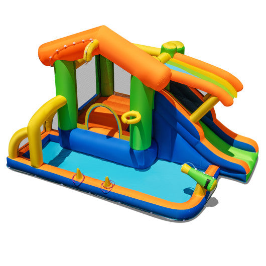 Inflatable Bounce House Water Park with Slide and 480W Blower