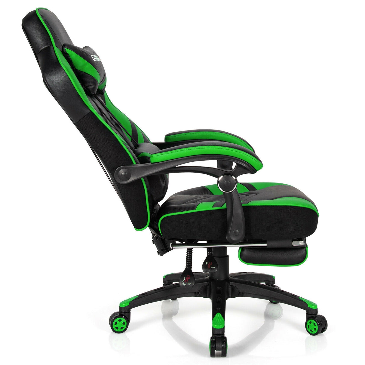 Adjustable Gaming Chair with Footrest for Home Office-Blue