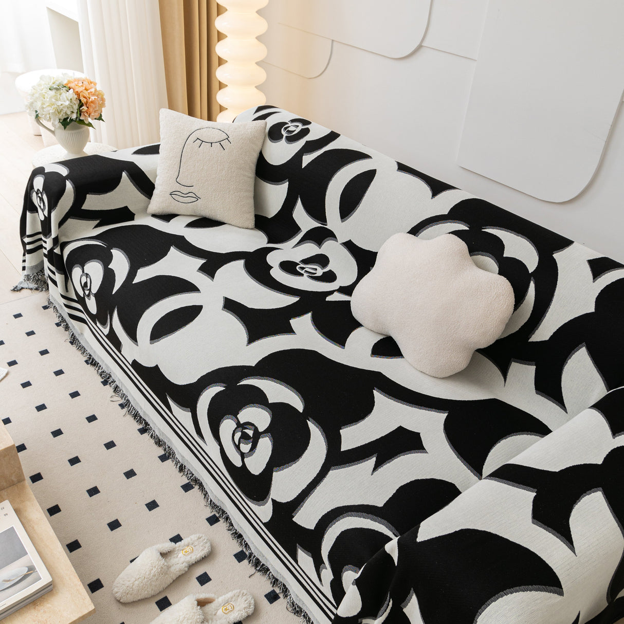 Chenille Sofa Cover Blanket, Couch Cover Blanket Throws for Couches Living Room Furniture Throw Covers